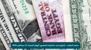 سعر الدولار.. تراجع جديد بالجنيه المصري اليوم السبت 27 سبتمبر 2025